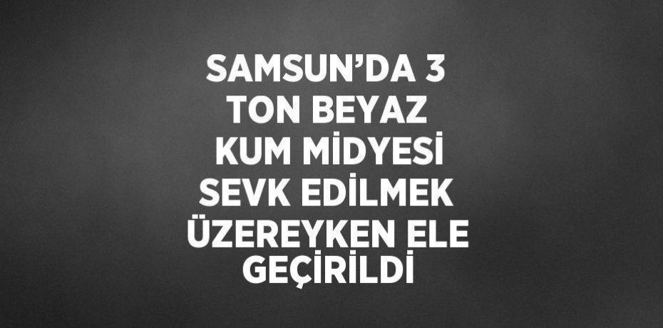 SAMSUN’DA 3 TON BEYAZ KUM MİDYESİ SEVK EDİLMEK ÜZEREYKEN ELE GEÇİRİLDİ