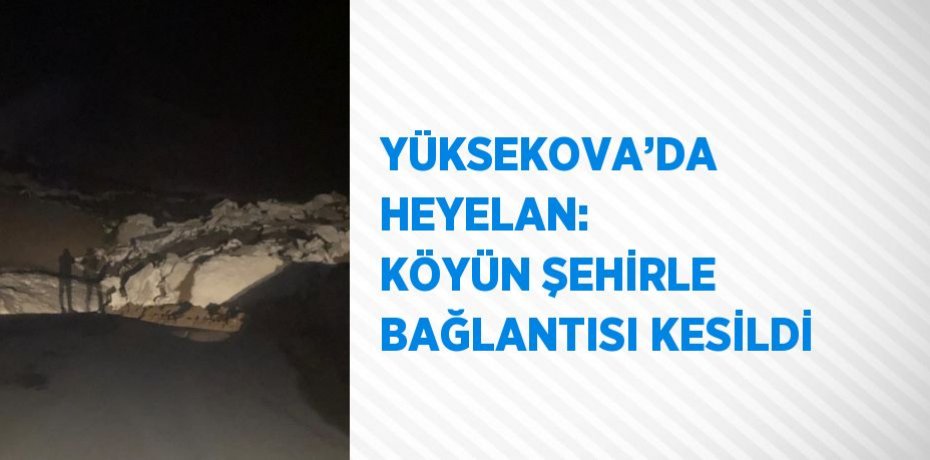 YÜKSEKOVA’DA HEYELAN: KÖYÜN ŞEHİRLE BAĞLANTISI KESİLDİ