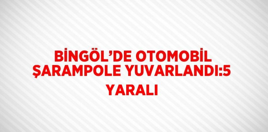 BİNGÖL’DE OTOMOBİL ŞARAMPOLE YUVARLANDI:5 YARALI