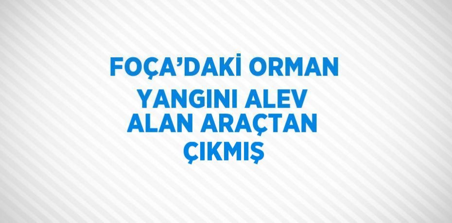 FOÇA’DAKİ ORMAN YANGINI ALEV ALAN ARAÇTAN ÇIKMIŞ