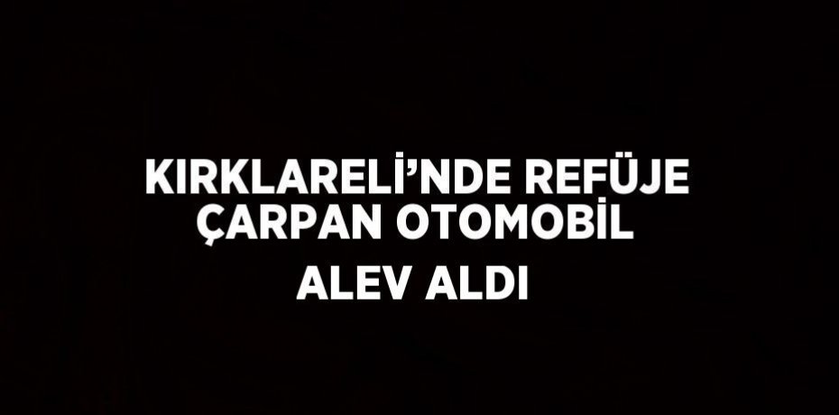 KIRKLARELİ’NDE REFÜJE ÇARPAN OTOMOBİL ALEV ALDI