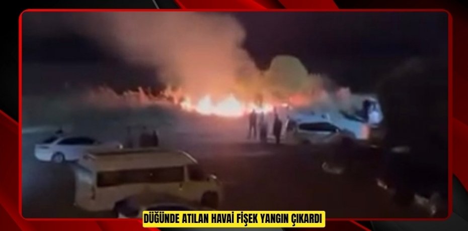 Düğünde atılan havai fişek yangın çıkardı  