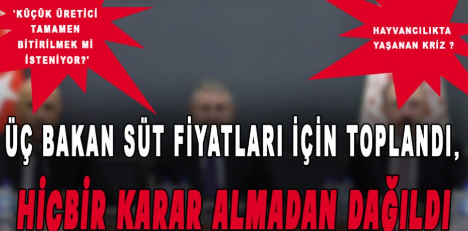 Üç Bakan süt fiyatları için toplandı, hiçbir karar almadan dağıldı