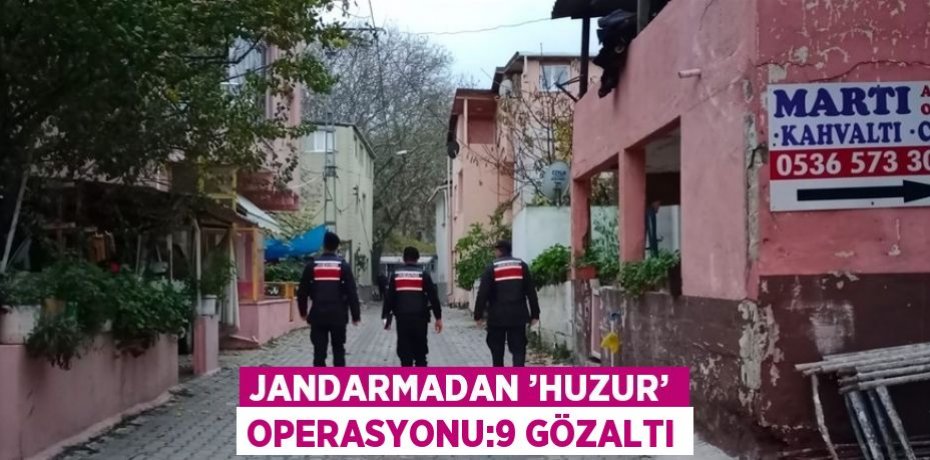 JANDARMADAN ’HUZUR’ OPERASYONU:9 GÖZALTI