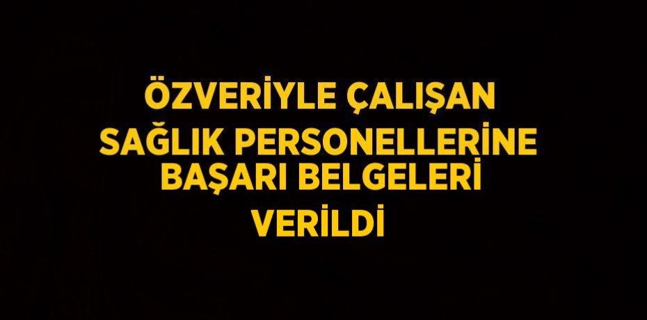 ÖZVERİYLE ÇALIŞAN SAĞLIK PERSONELLERİNE BAŞARI BELGELERİ VERİLDİ