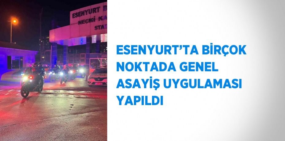 ESENYURT’TA BİRÇOK NOKTADA GENEL ASAYİŞ UYGULAMASI YAPILDI