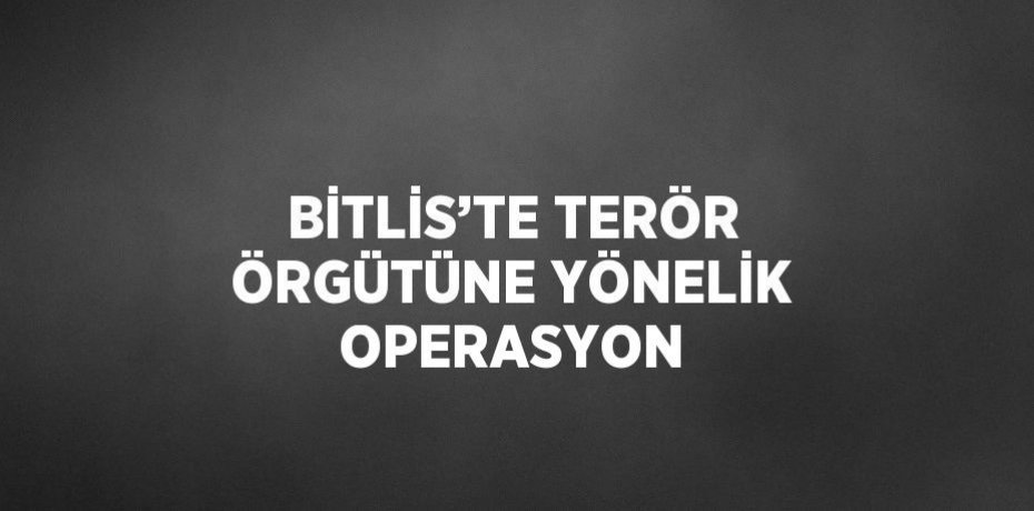 BİTLİS’TE TERÖR ÖRGÜTÜNE YÖNELİK OPERASYON