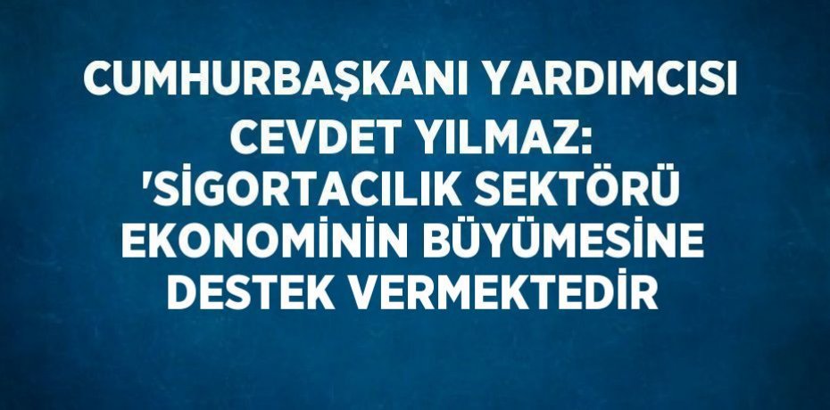 CUMHURBAŞKANI YARDIMCISI CEVDET YILMAZ: 'SİGORTACILIK SEKTÖRÜ EKONOMİNİN BÜYÜMESİNE DESTEK VERMEKTEDİR