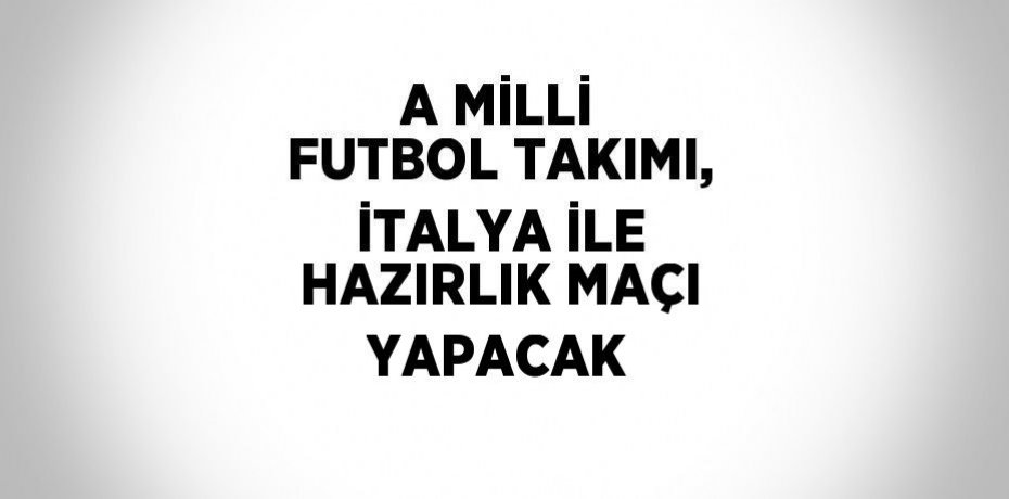 A MİLLİ FUTBOL TAKIMI, İTALYA İLE HAZIRLIK MAÇI YAPACAK