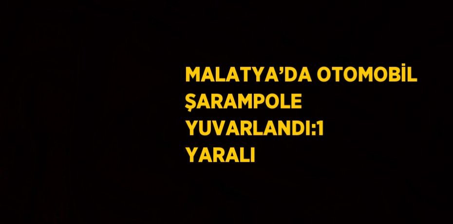 MALATYA’DA OTOMOBİL ŞARAMPOLE YUVARLANDI:1 YARALI