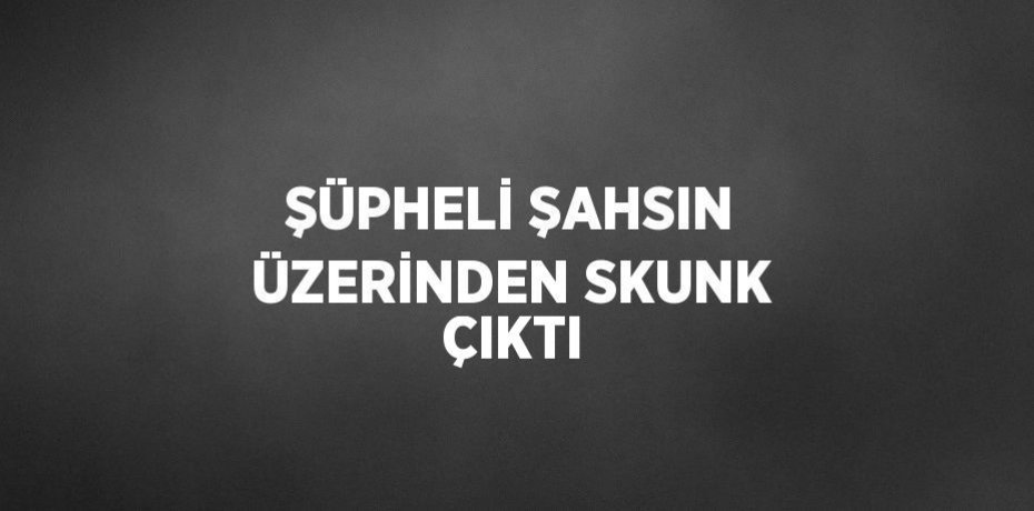 ŞÜPHELİ ŞAHSIN ÜZERİNDEN SKUNK ÇIKTI