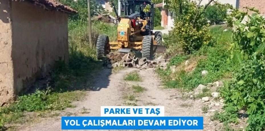 Parke ve taş yol çalışmaları devam ediyor