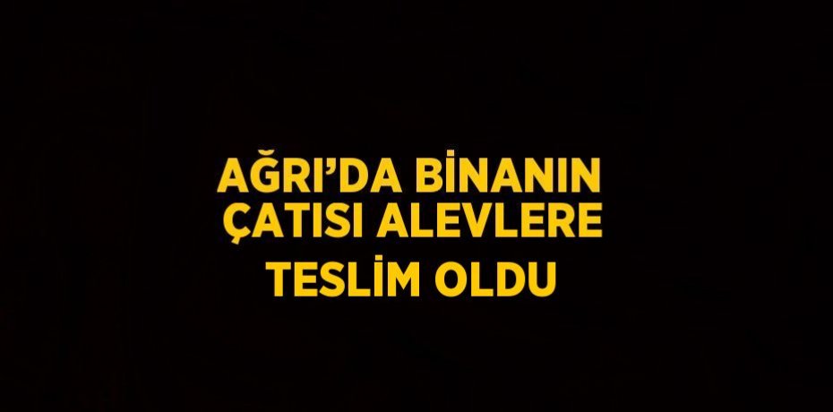 AĞRI’DA BİNANIN ÇATISI ALEVLERE TESLİM OLDU