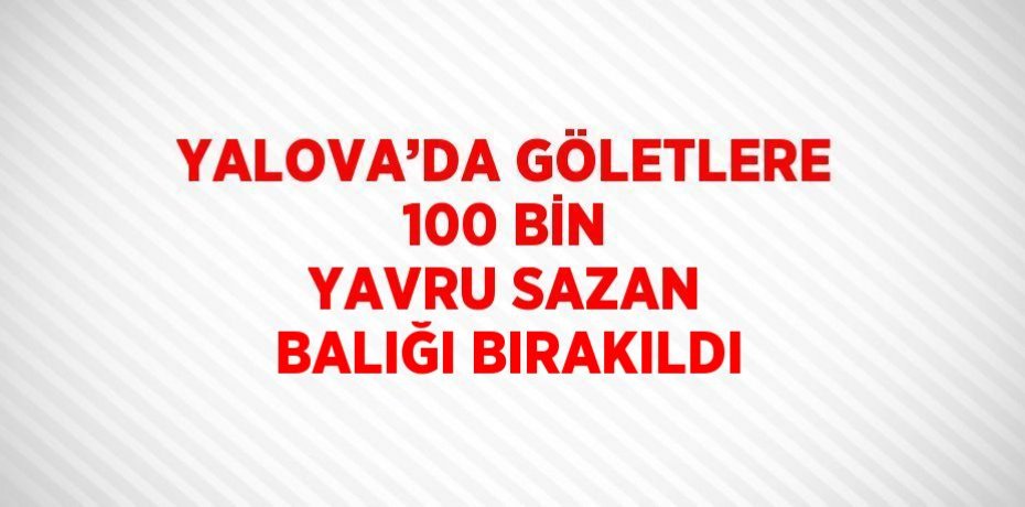 YALOVA’DA GÖLETLERE 100 BİN YAVRU SAZAN BALIĞI BIRAKILDI