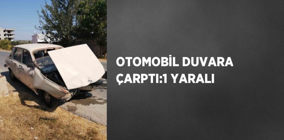 OTOMOBİL DUVARA ÇARPTI:1 YARALI