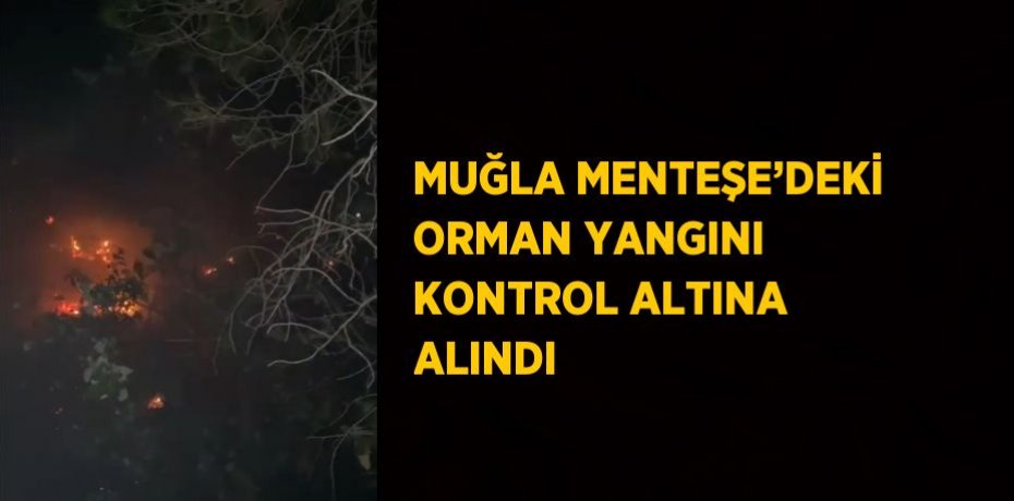 MUĞLA MENTEŞE’DEKİ ORMAN YANGINI KONTROL ALTINA ALINDI