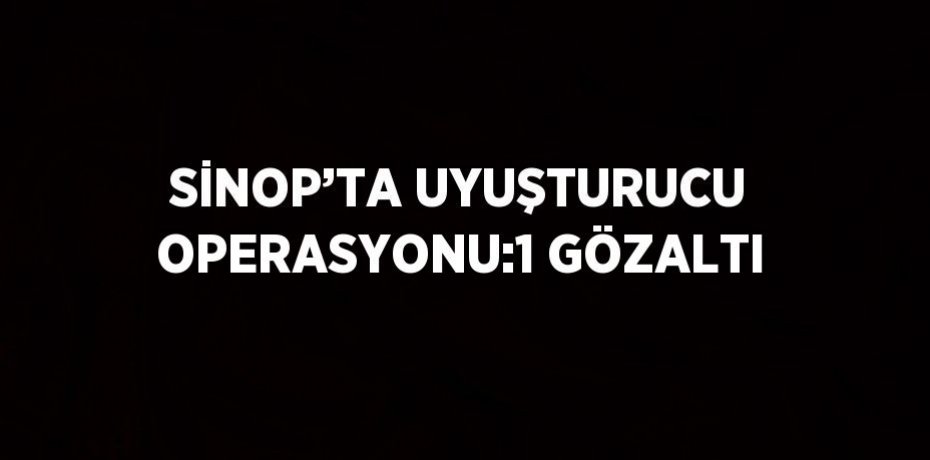 SİNOP’TA UYUŞTURUCU OPERASYONU:1 GÖZALTI