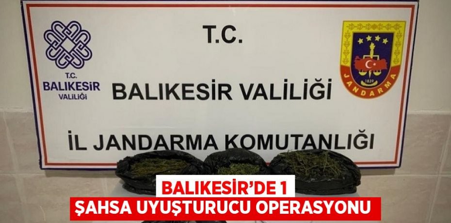 BALIKESİR’DE 1 ŞAHSA UYUŞTURUCU OPERASYONU