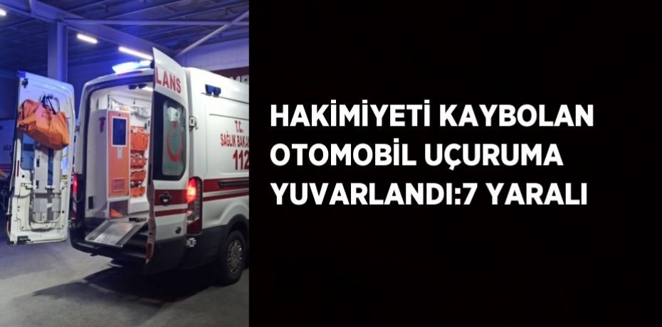 HAKİMİYETİ KAYBOLAN OTOMOBİL UÇURUMA YUVARLANDI:7 YARALI