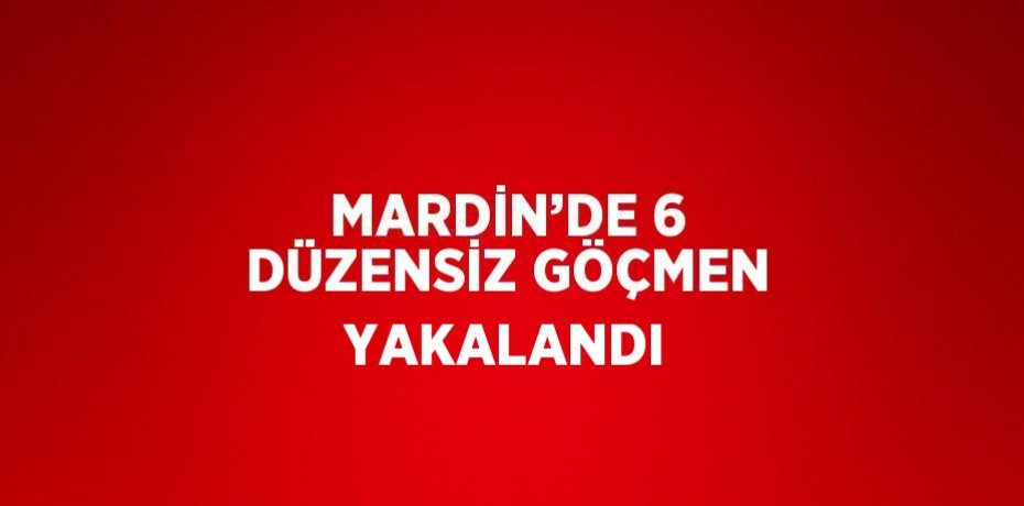 MARDİN’DE 6 DÜZENSİZ GÖÇMEN YAKALANDI