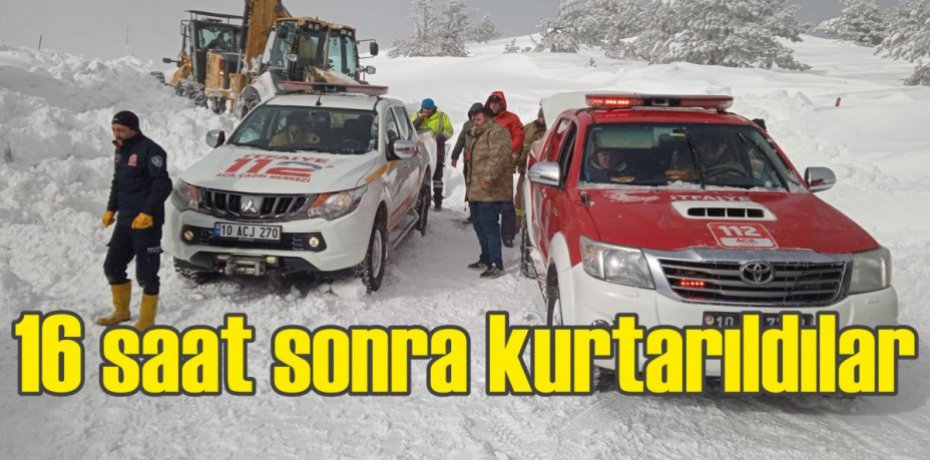 Kazdağları'nda mahsur kalan 17 asker ve 4 belediye personeli 16 saat sonra kurtarıldı