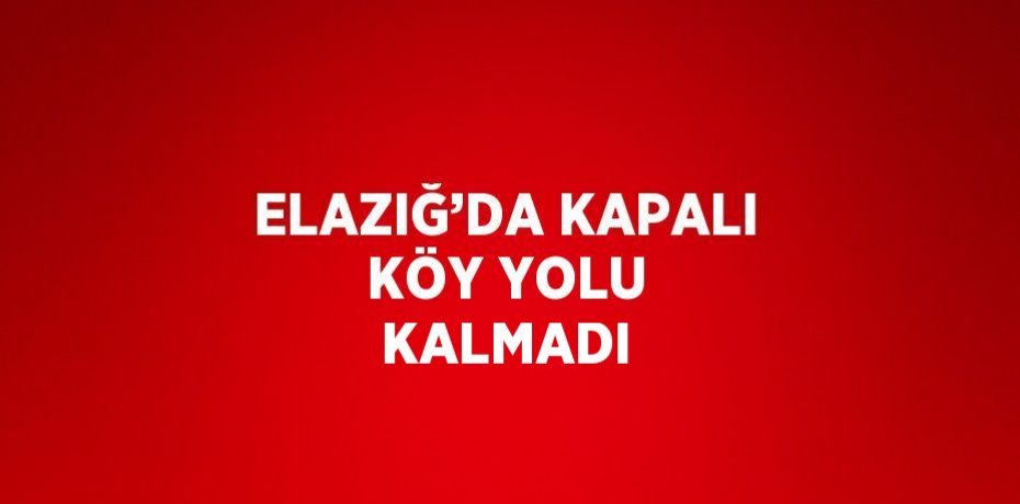ELAZIĞ’DA KAPALI KÖY YOLU KALMADI