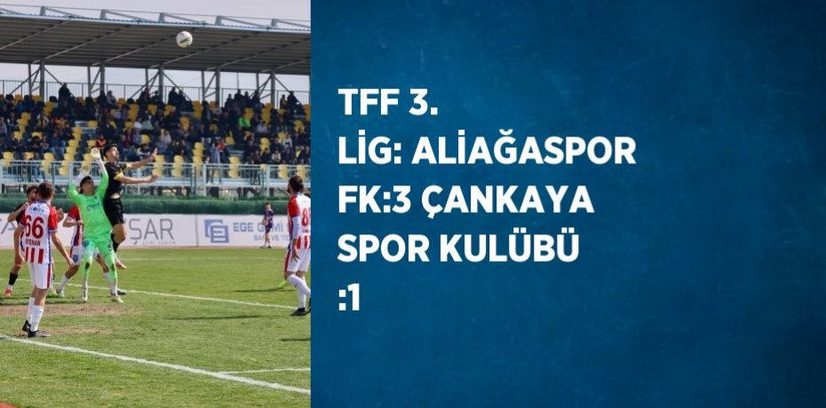 TFF 3. LİG: ALİAĞASPOR FK:3 ÇANKAYA SPOR KULÜBÜ :1