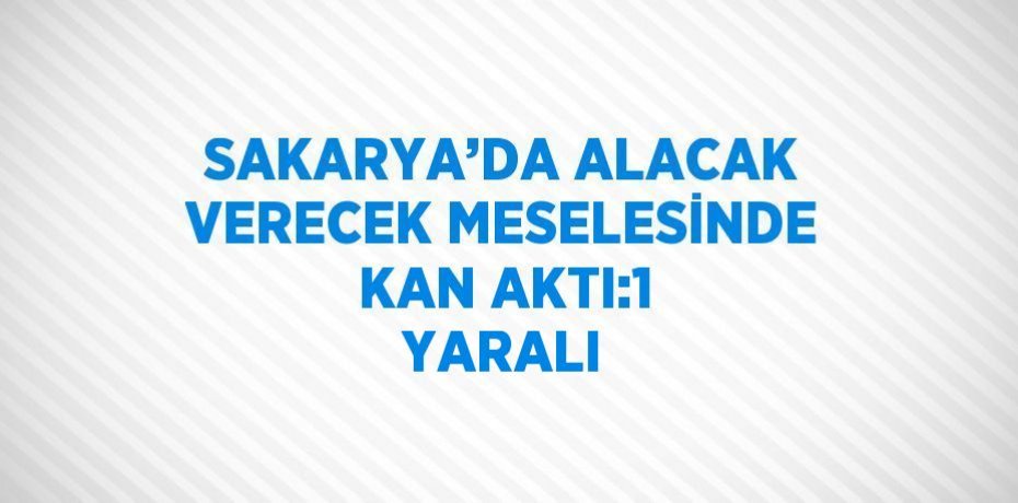 SAKARYA’DA ALACAK VERECEK MESELESİNDE KAN AKTI:1 YARALI