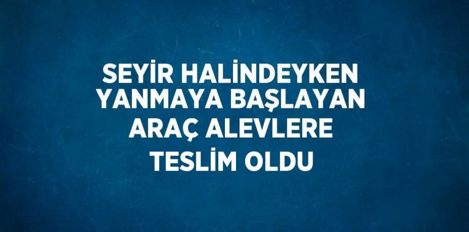 SEYİR HALİNDEYKEN YANMAYA BAŞLAYAN ARAÇ ALEVLERE TESLİM OLDU