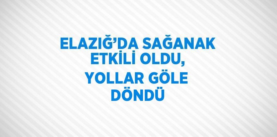 ELAZIĞ’DA SAĞANAK ETKİLİ OLDU, YOLLAR GÖLE DÖNDÜ