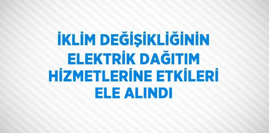İKLİM DEĞİŞİKLİĞİNİN ELEKTRİK DAĞITIM HİZMETLERİNE ETKİLERİ ELE ALINDI