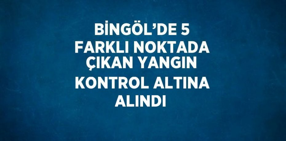 BİNGÖL’DE 5 FARKLI NOKTADA ÇIKAN YANGIN KONTROL ALTINA ALINDI