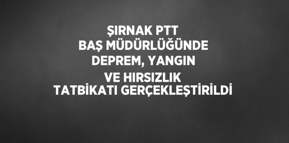 ŞIRNAK PTT BAŞ MÜDÜRLÜĞÜNDE DEPREM, YANGIN VE HIRSIZLIK TATBİKATI GERÇEKLEŞTİRİLDİ