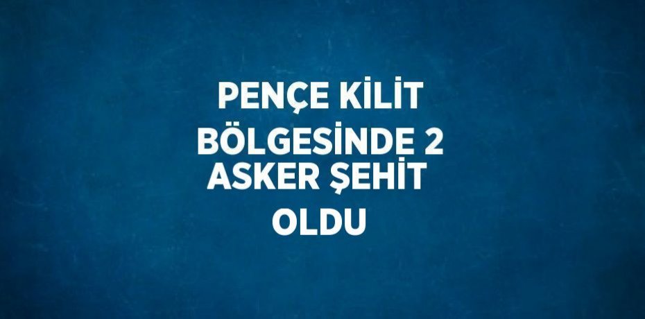 PENÇE KİLİT BÖLGESİNDE 2 ASKER ŞEHİT OLDU