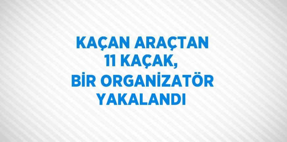 KAÇAN ARAÇTAN 11 KAÇAK, BİR ORGANİZATÖR YAKALANDI