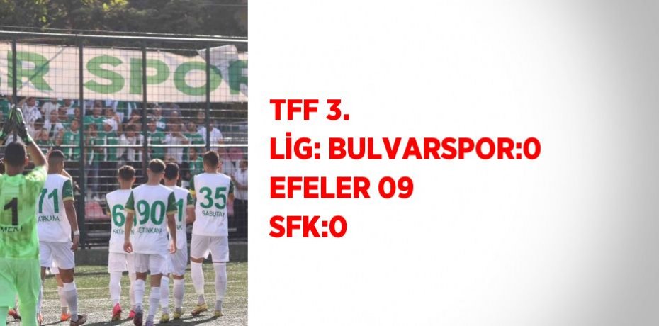 TFF 3. LİG: BULVARSPOR:0 EFELER 09 SFK:0
