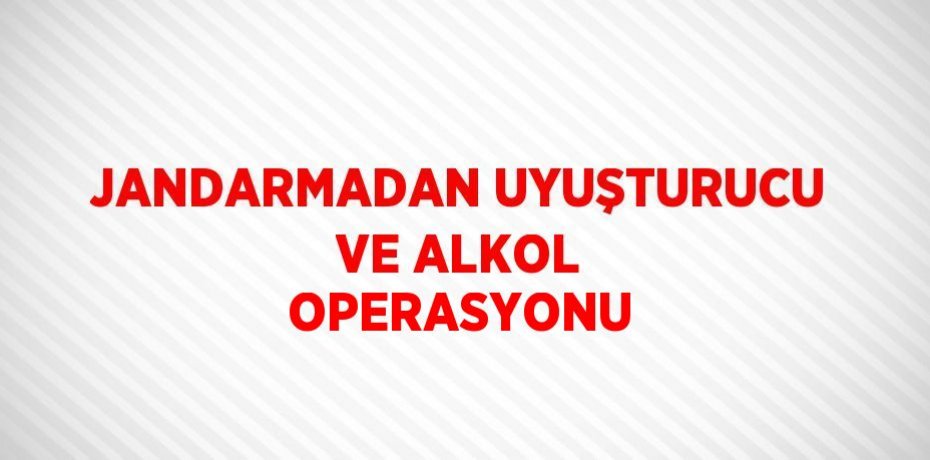 JANDARMADAN UYUŞTURUCU VE ALKOL OPERASYONU
