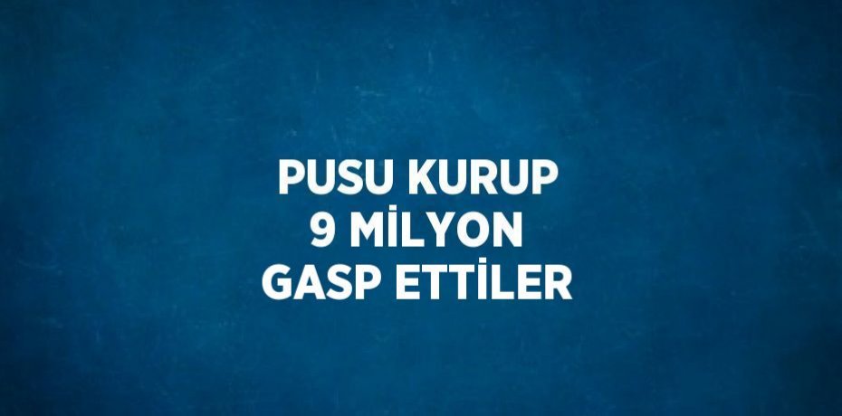 PUSU KURUP 9 MİLYON GASP ETTİLER