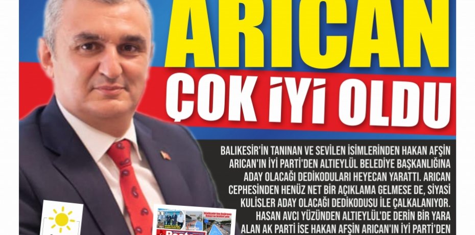 ARICAN ALTIEYLÜL'E ADAY