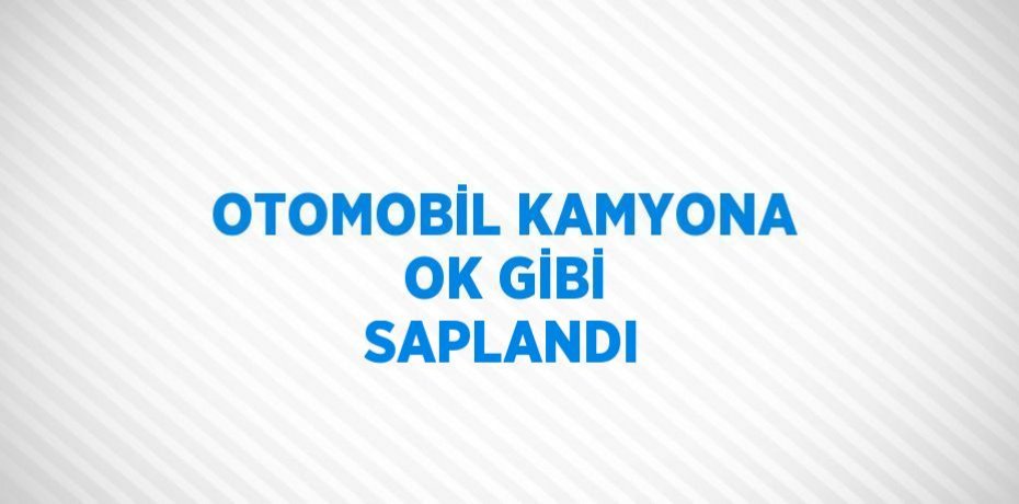 OTOMOBİL KAMYONA OK GİBİ SAPLANDI