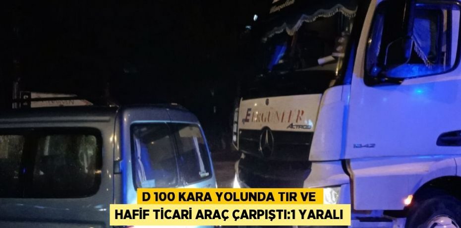 D 100 KARA YOLUNDA TIR VE HAFİF TİCARİ ARAÇ ÇARPIŞTI:1 YARALI