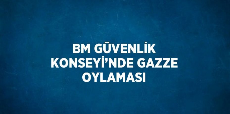 BM GÜVENLİK KONSEYİ’NDE GAZZE OYLAMASI