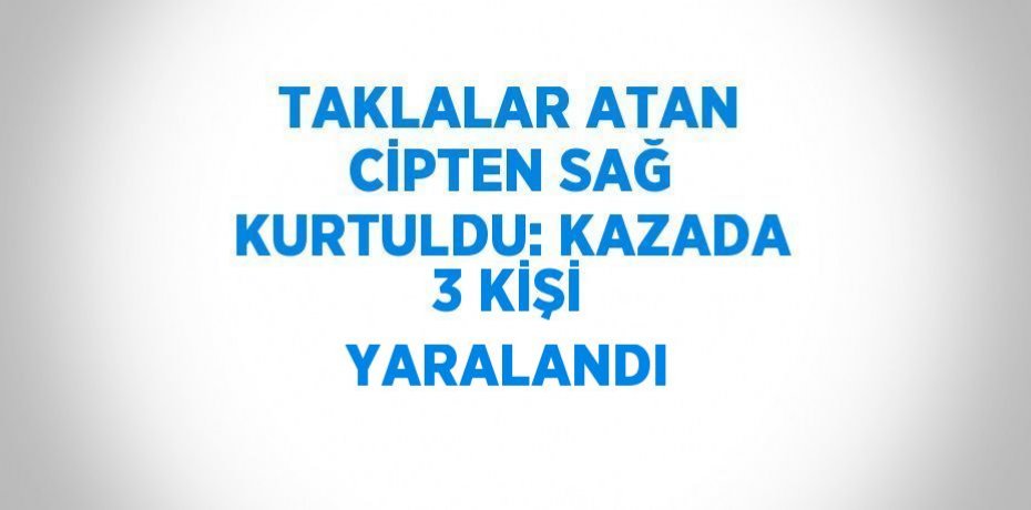 TAKLALAR ATAN CİPTEN SAĞ KURTULDU: KAZADA 3 KİŞİ YARALANDI