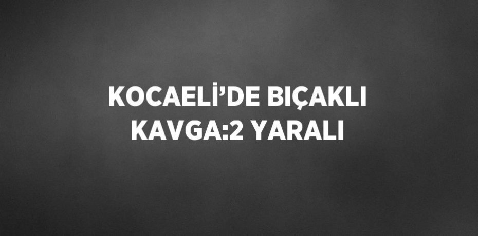 KOCAELİ’DE BIÇAKLI KAVGA:2 YARALI