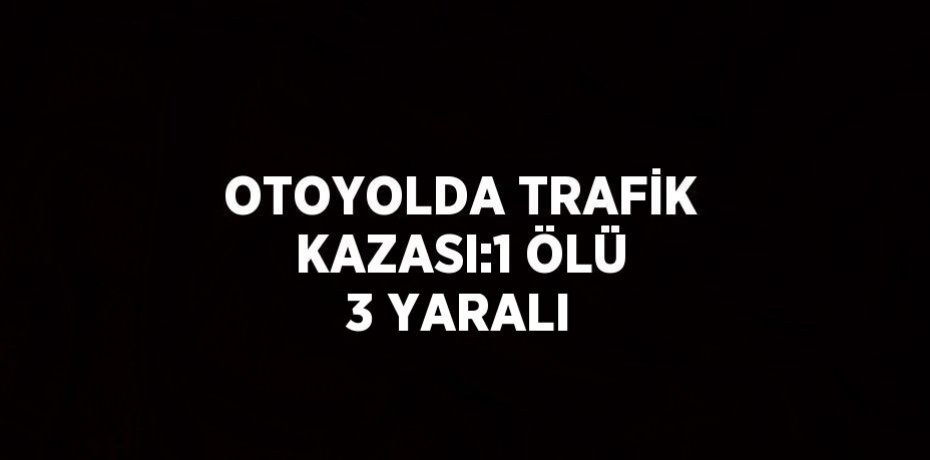 OTOYOLDA TRAFİK KAZASI:1 ÖLÜ 3 YARALI
