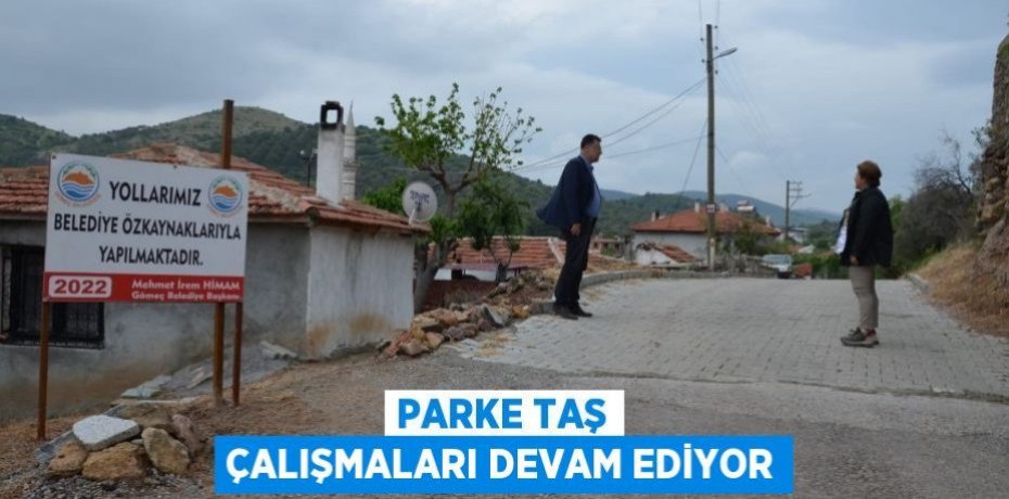 Parke taş çalışmaları devam ediyor