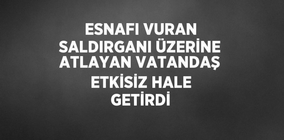 ESNAFI VURAN SALDIRGANI ÜZERİNE ATLAYAN VATANDAŞ ETKİSİZ HALE GETİRDİ
