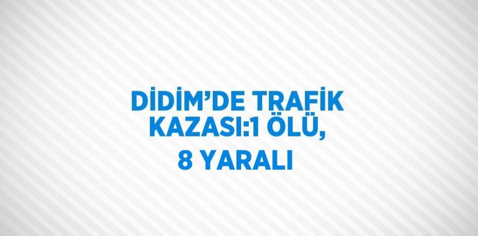 DİDİM’DE TRAFİK KAZASI:1 ÖLÜ, 8 YARALI