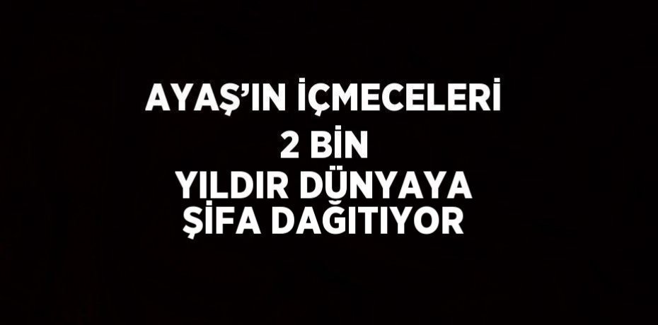 AYAŞ’IN İÇMECELERİ 2 BİN YILDIR DÜNYAYA ŞİFA DAĞITIYOR