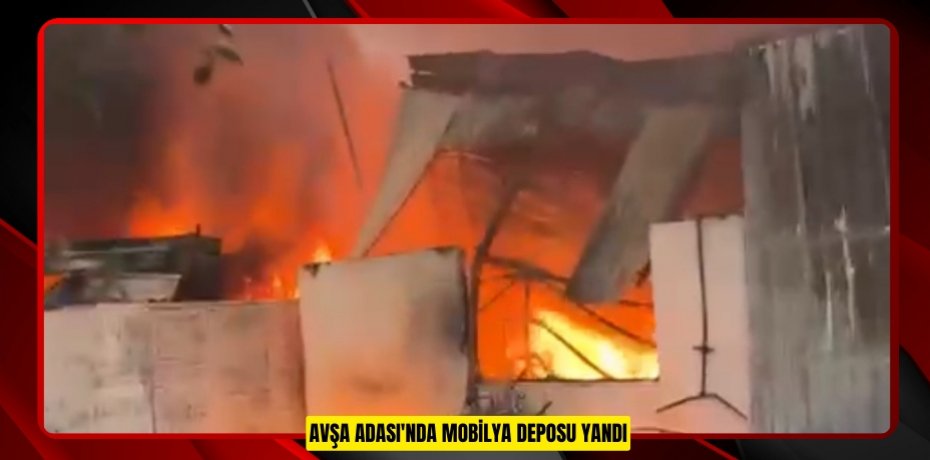 Avşa Adası'nda mobilya deposu yandı
